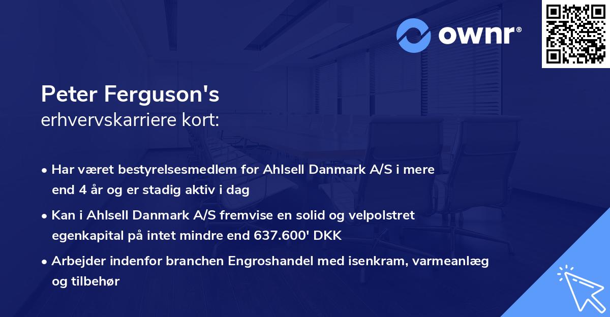 Peter Ferguson's erhvervskarriere kort