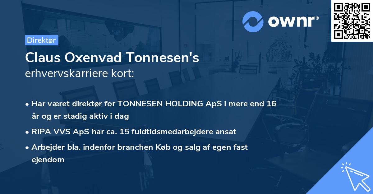 Claus Oxenvad Tonnesen's erhvervskarriere kort