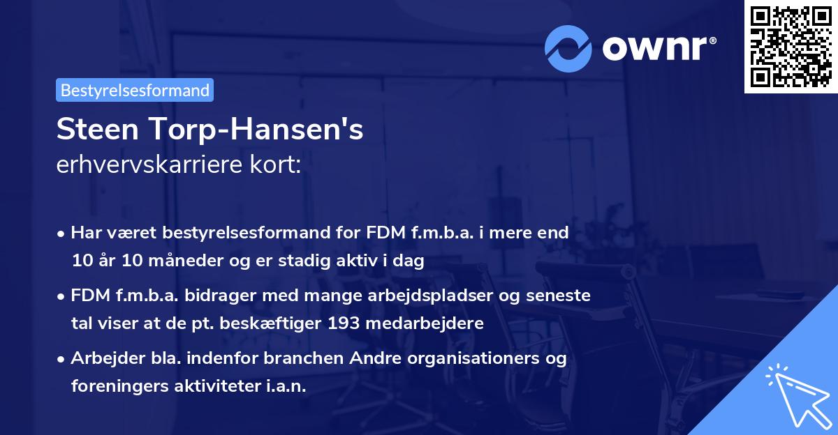 Steen Torp-Hansen's erhvervskarriere kort