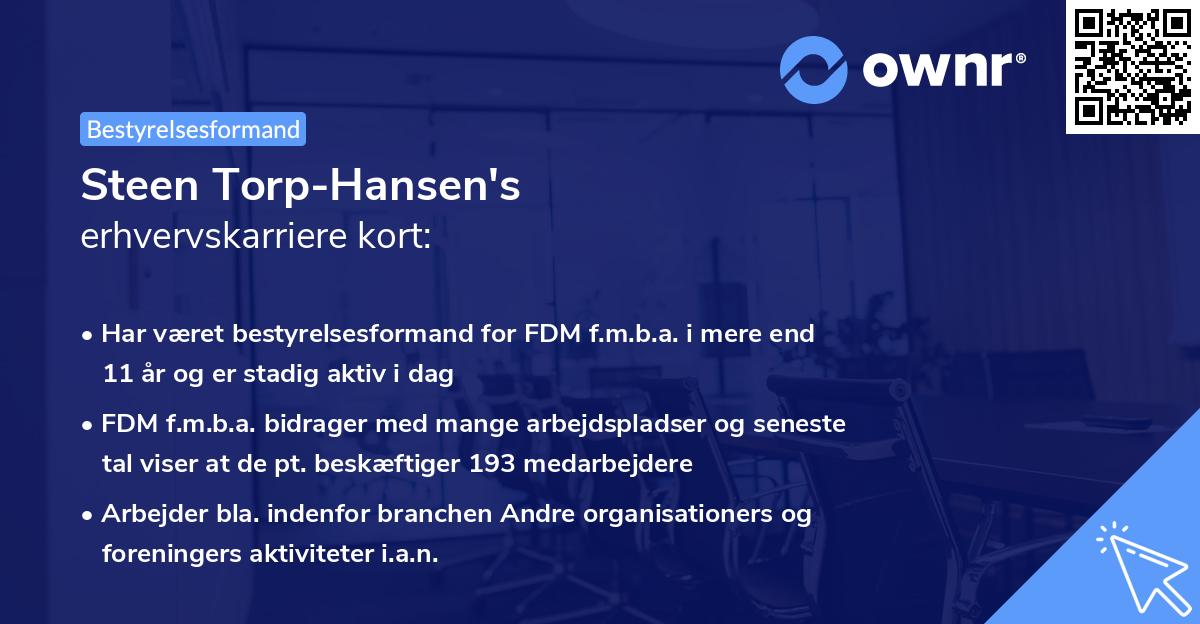 Steen Torp-Hansen's erhvervskarriere kort