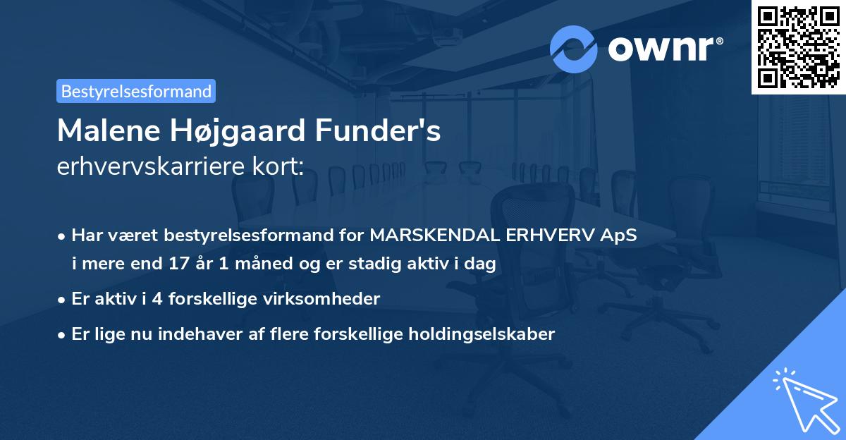 Malene Højgaard Funder's erhvervskarriere kort