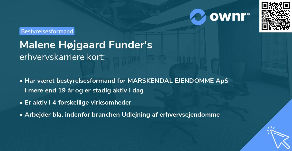 Malene Højgaard Funder's erhvervskarriere kort