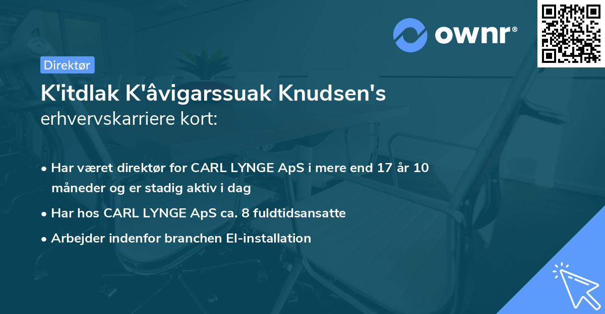 K'itdlak K'âvigarssuak Knudsen's erhvervskarriere kort