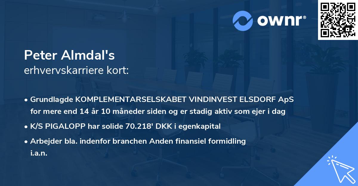 Peter Almdal's erhvervskarriere kort