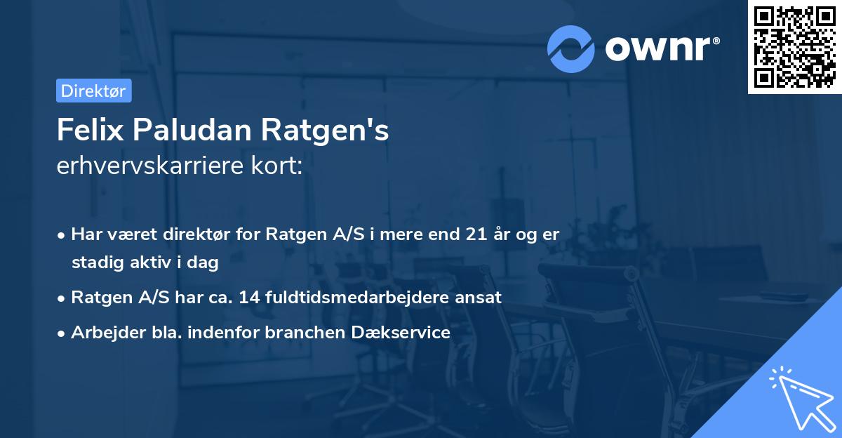 Felix Paludan Ratgen's erhvervskarriere kort