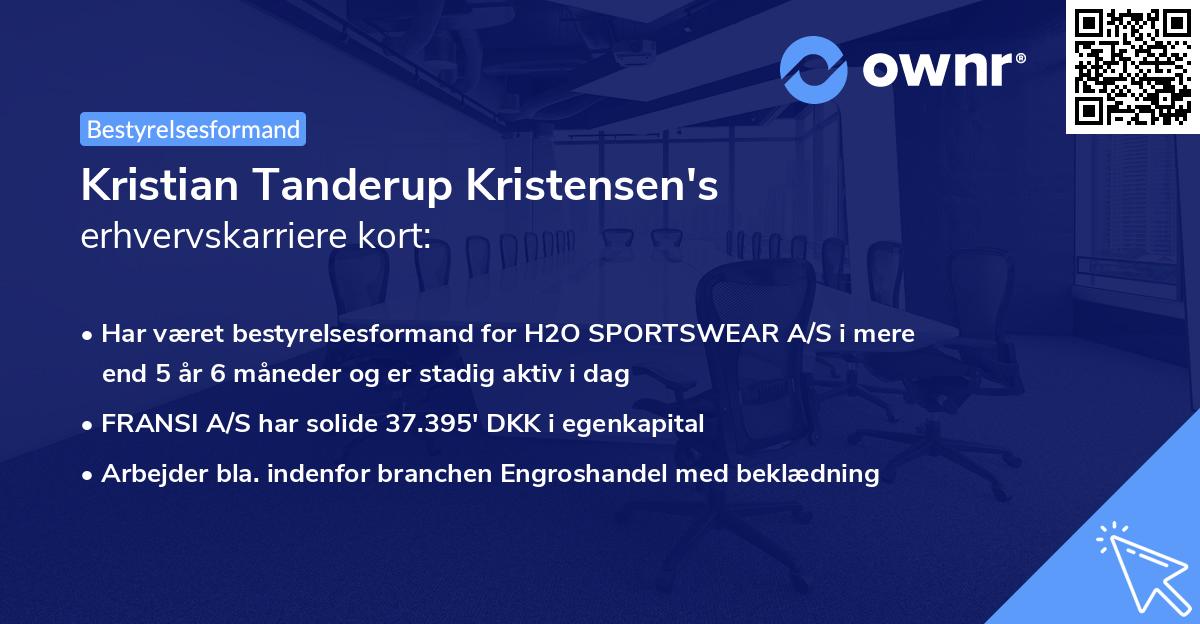 Kristian Tanderup Kristensen's erhvervskarriere kort