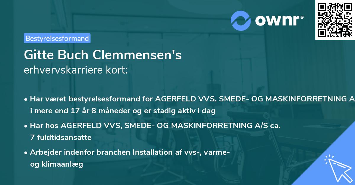 Gitte Buch Clemmensen's erhvervskarriere kort
