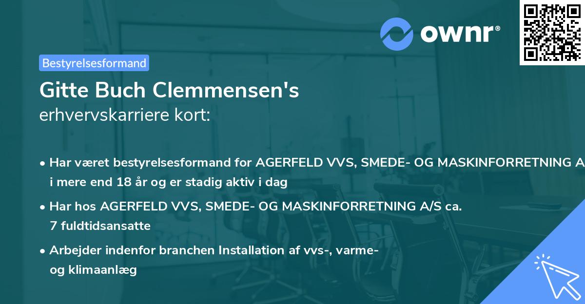 Gitte Buch Clemmensen's erhvervskarriere kort