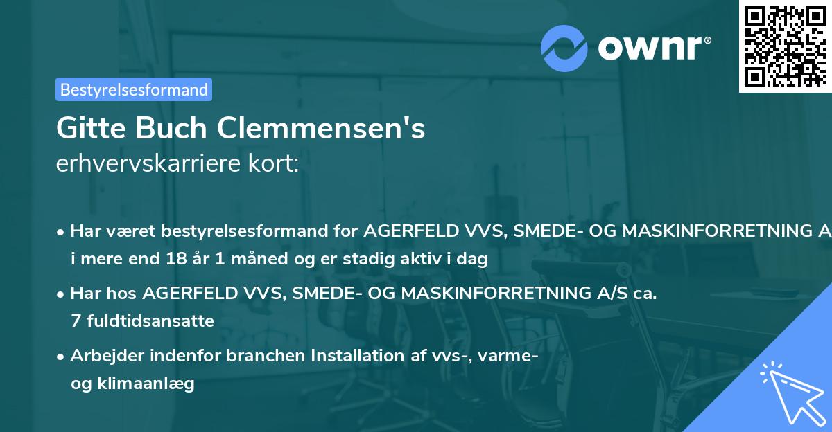 Gitte Buch Clemmensen's erhvervskarriere kort