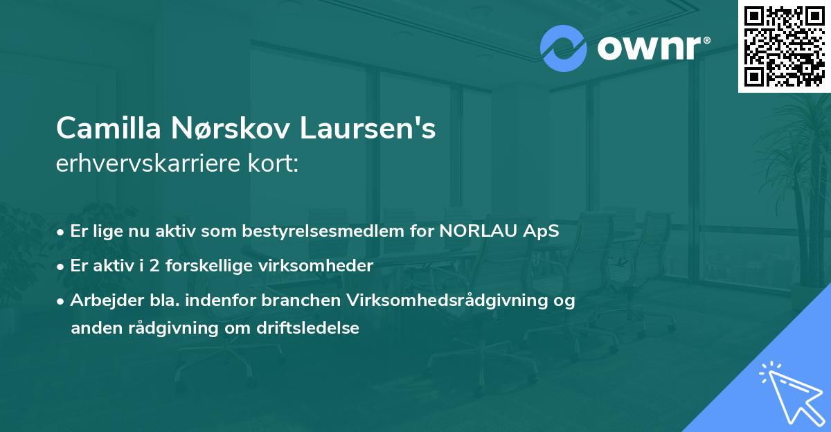 Camilla Nørskov Laursen's erhvervskarriere kort