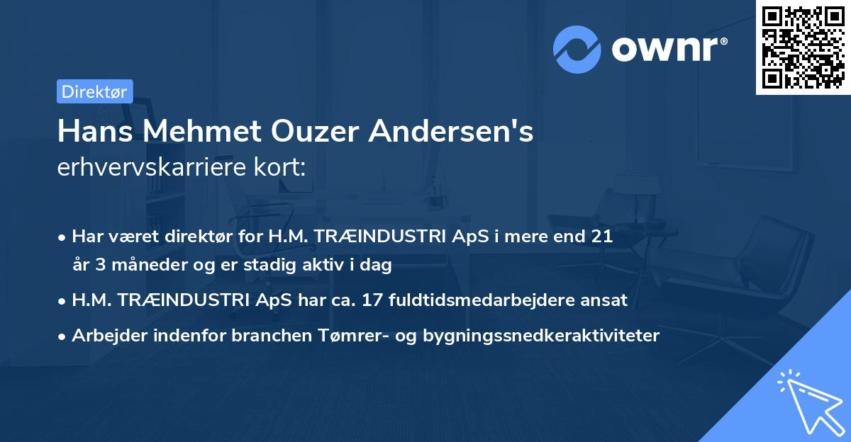 Hans Mehmet Ouzer Andersen's erhvervskarriere kort