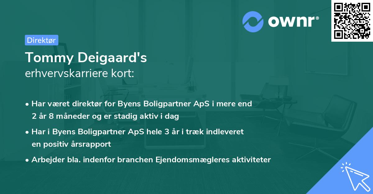 Tommy Deigaard's erhvervskarriere kort