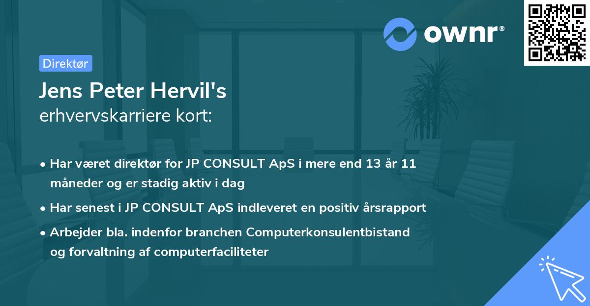 Jens Peter Hervil's erhvervskarriere kort