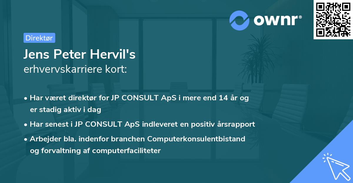 Jens Peter Hervil's erhvervskarriere kort