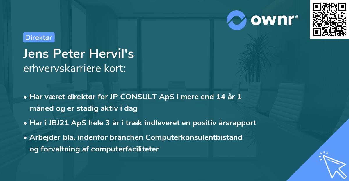 Jens Peter Hervil's erhvervskarriere kort