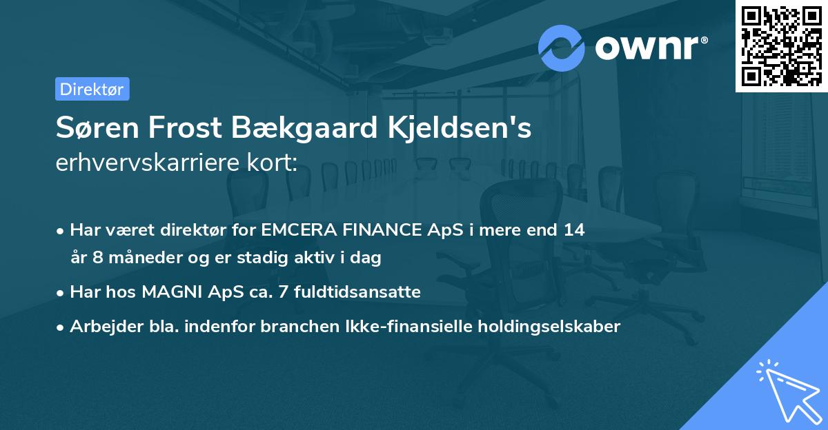 Søren Frost Bækgaard Kjeldsen's erhvervskarriere kort