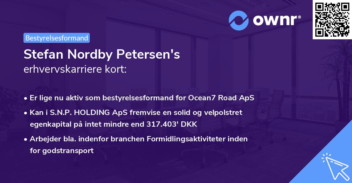 Stefan Nordby Petersen's erhvervskarriere kort