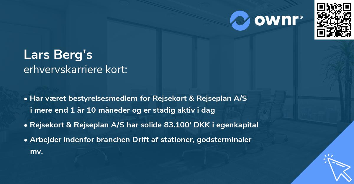 Lars Berg's erhvervskarriere kort