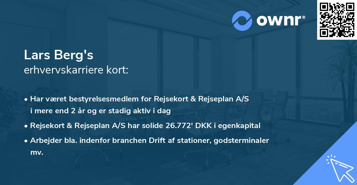 Lars Berg's erhvervskarriere kort