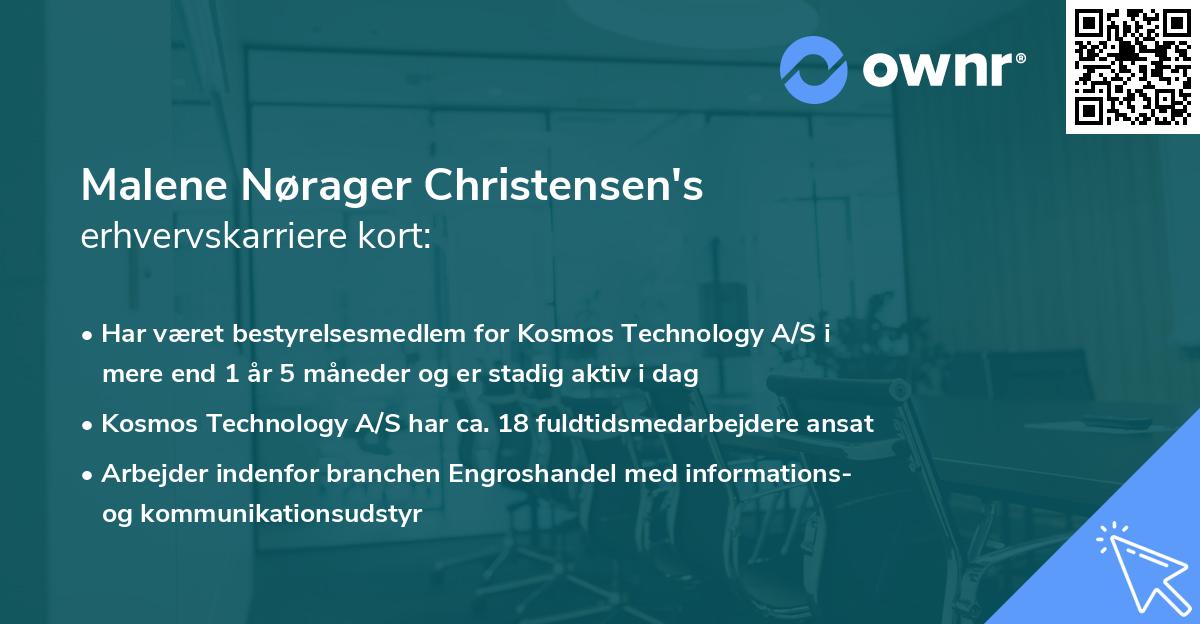 Malene Nørager Christensen's erhvervskarriere kort