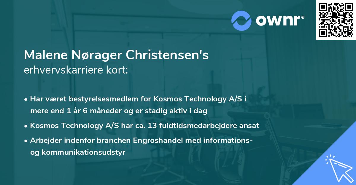 Malene Nørager Christensen's erhvervskarriere kort