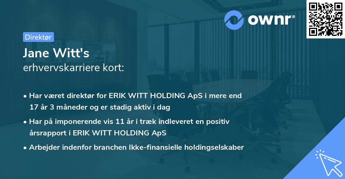 Jane Witt's erhvervskarriere kort