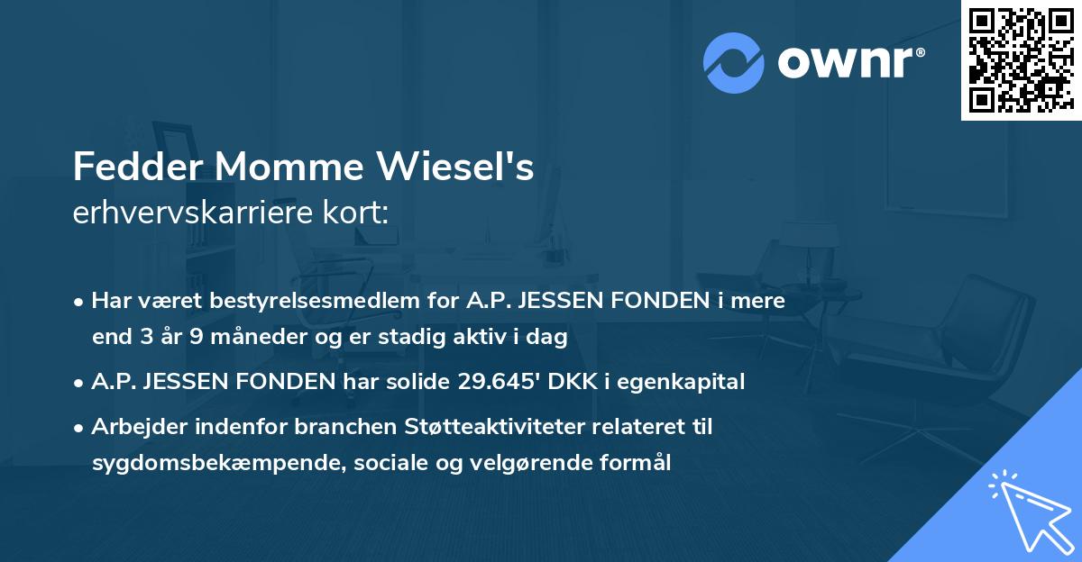 Fedder Momme Wiesel's erhvervskarriere kort