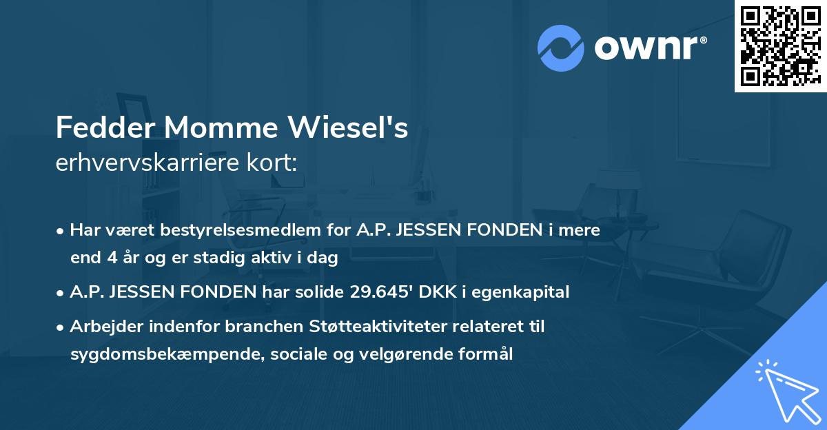 Fedder Momme Wiesel's erhvervskarriere kort