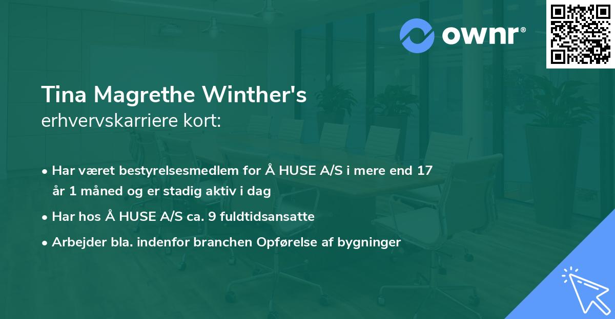 Tina Magrethe Winther's erhvervskarriere kort