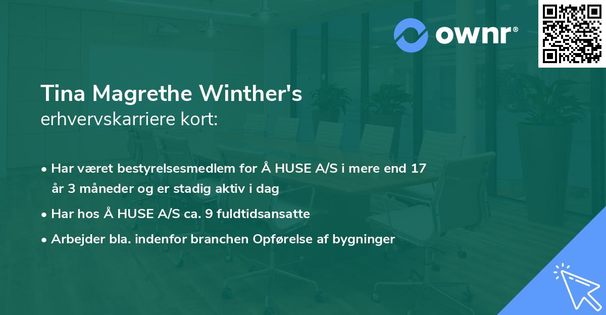 Tina Magrethe Winther's erhvervskarriere kort
