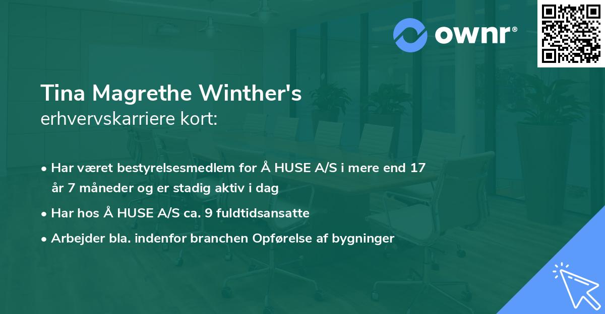 Tina Magrethe Winther's erhvervskarriere kort