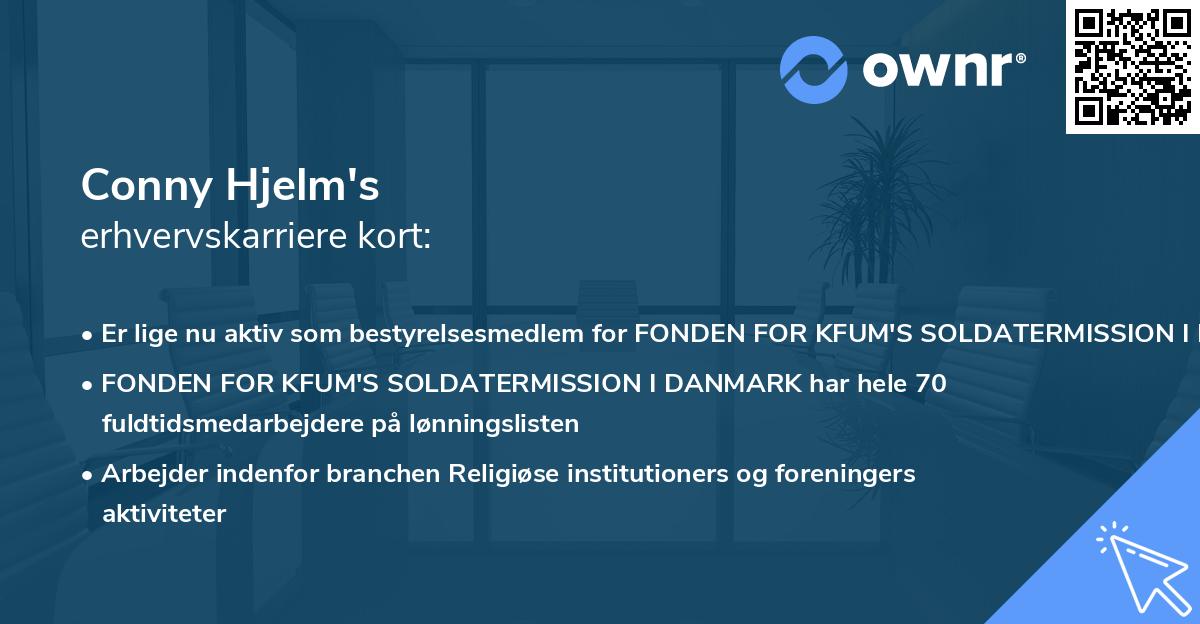 Conny Hjelm's erhvervskarriere kort