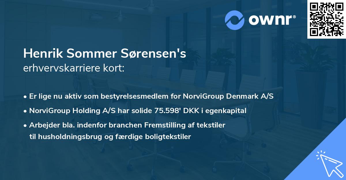 Henrik Sommer Sørensen's erhvervskarriere kort