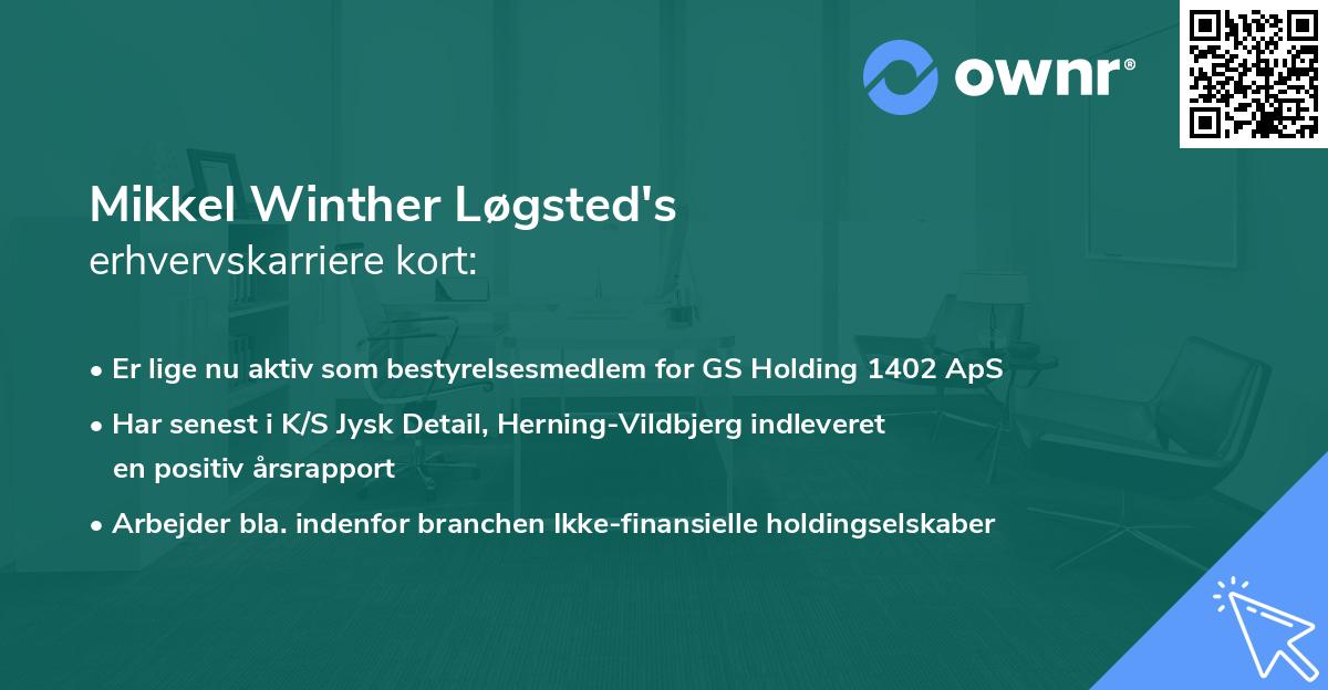 Mikkel Winther Løgsted's erhvervskarriere kort