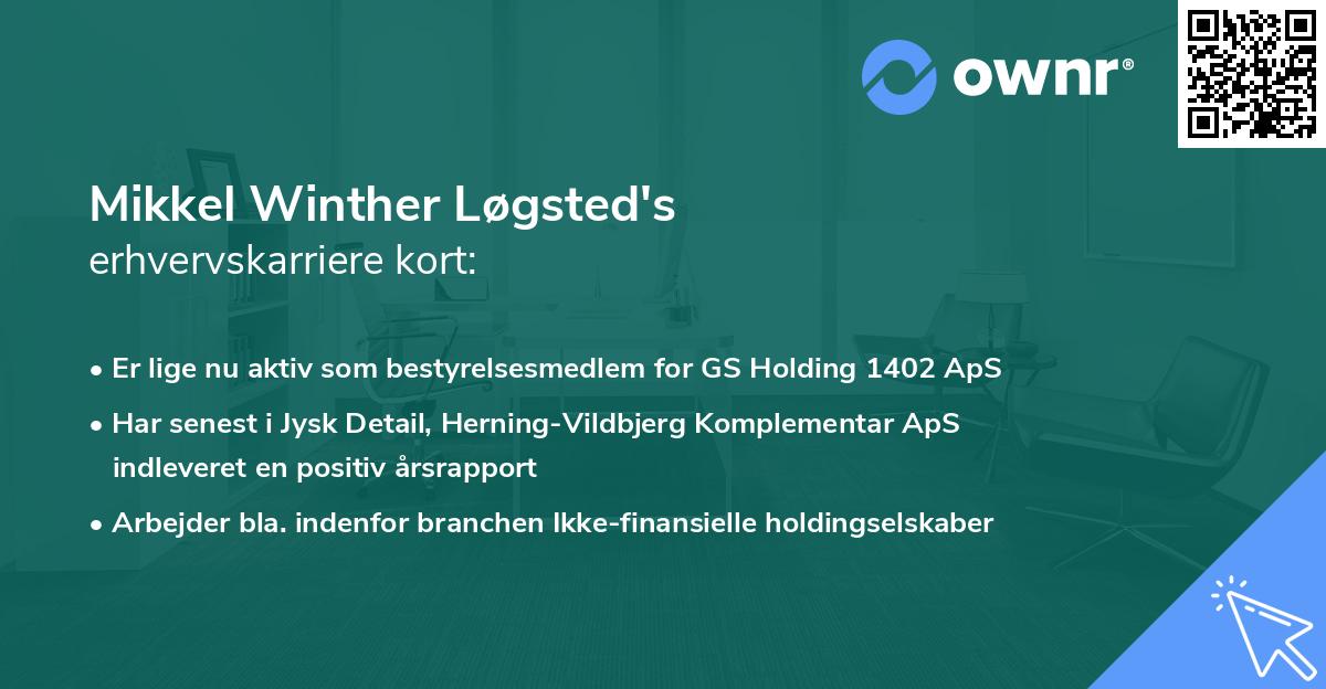 Mikkel Winther Løgsted's erhvervskarriere kort