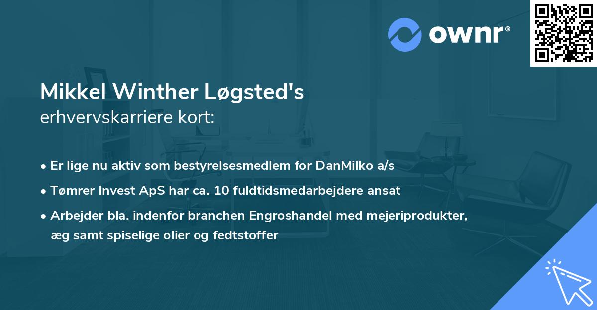 Mikkel Winther Løgsted's erhvervskarriere kort
