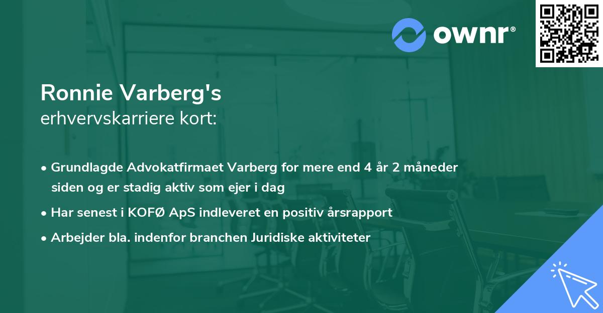 Ronnie Varberg's erhvervskarriere kort
