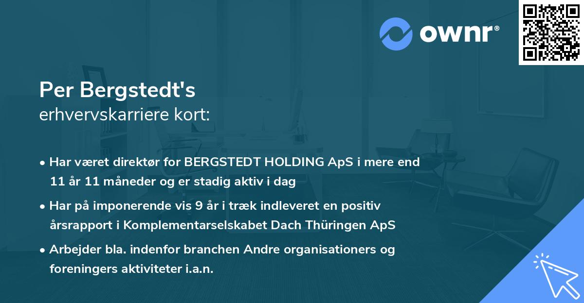 Per Bergstedt's erhvervskarriere kort