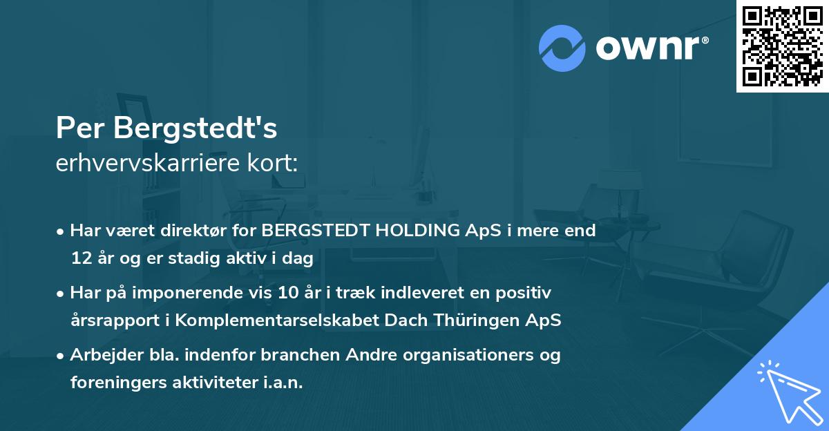 Per Bergstedt's erhvervskarriere kort