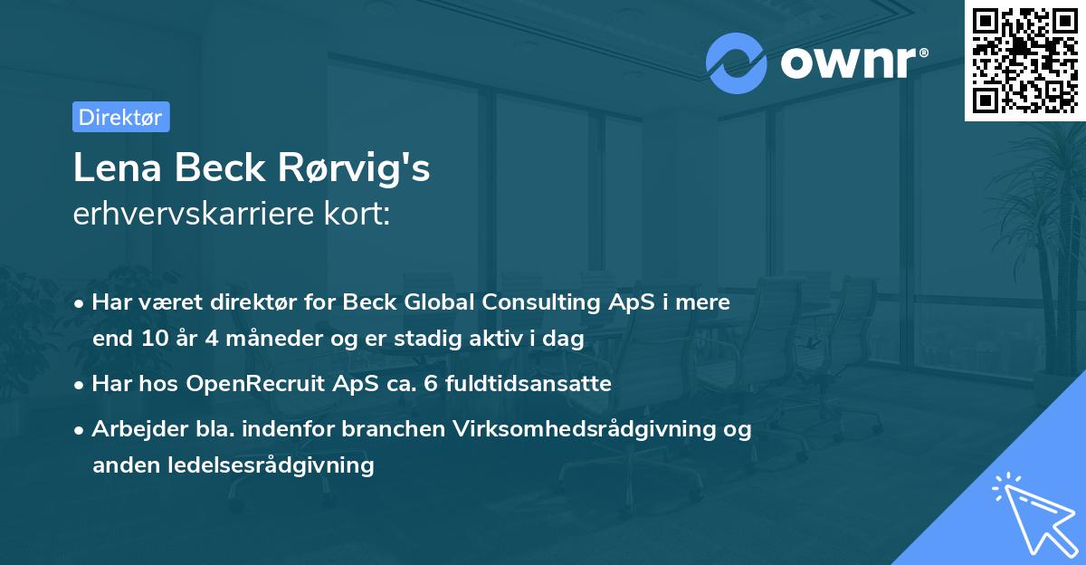 Lena Beck Rørvig's erhvervskarriere kort
