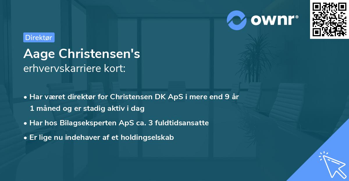 Aage Christensen's erhvervskarriere kort