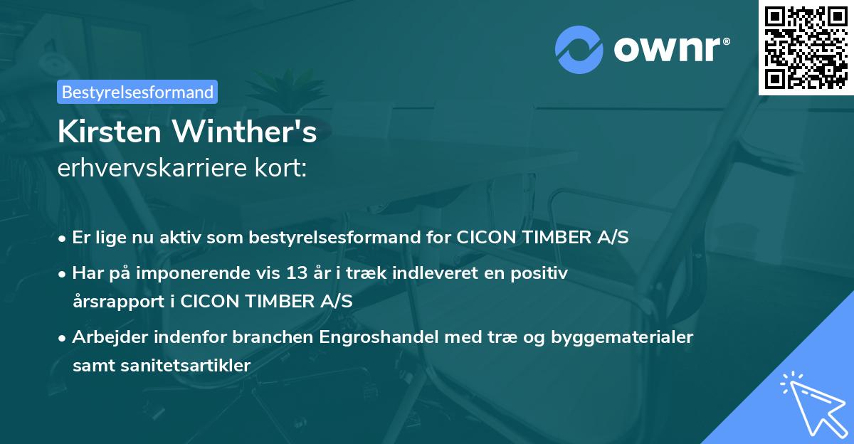 Kirsten Winther's erhvervskarriere kort