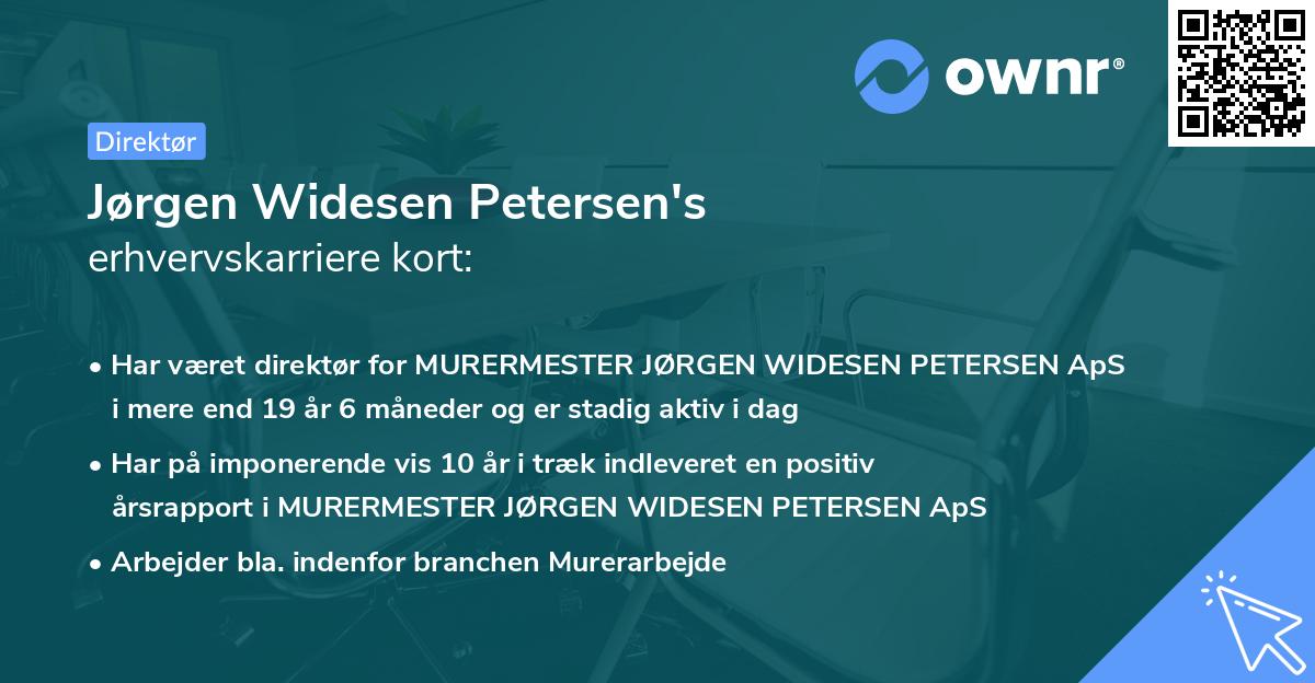 Jørgen Widesen Petersen's erhvervskarriere kort