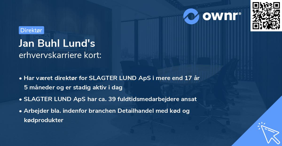 Jan Buhl Lund's erhvervskarriere kort