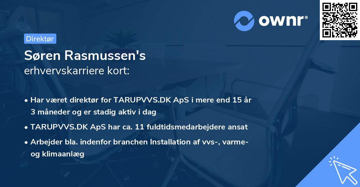 Søren Rasmussen's erhvervskarriere kort