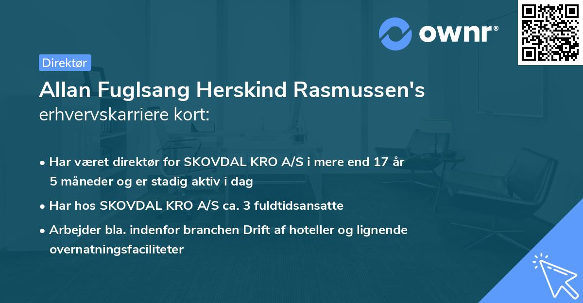 Allan Fuglsang Herskind Rasmussen's erhvervskarriere kort