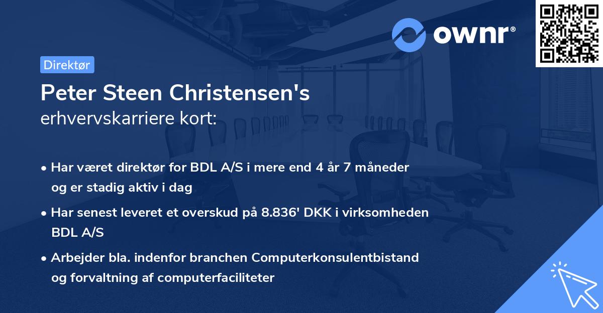 Peter Steen Christensen's erhvervskarriere kort