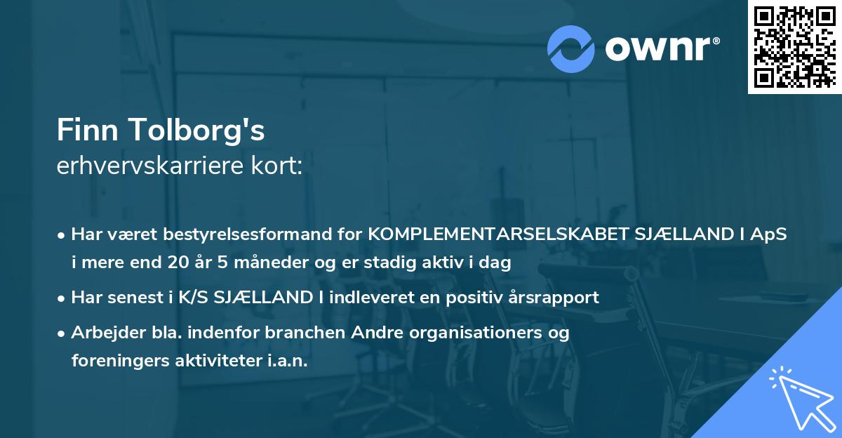 Finn Tolborg's erhvervskarriere kort
