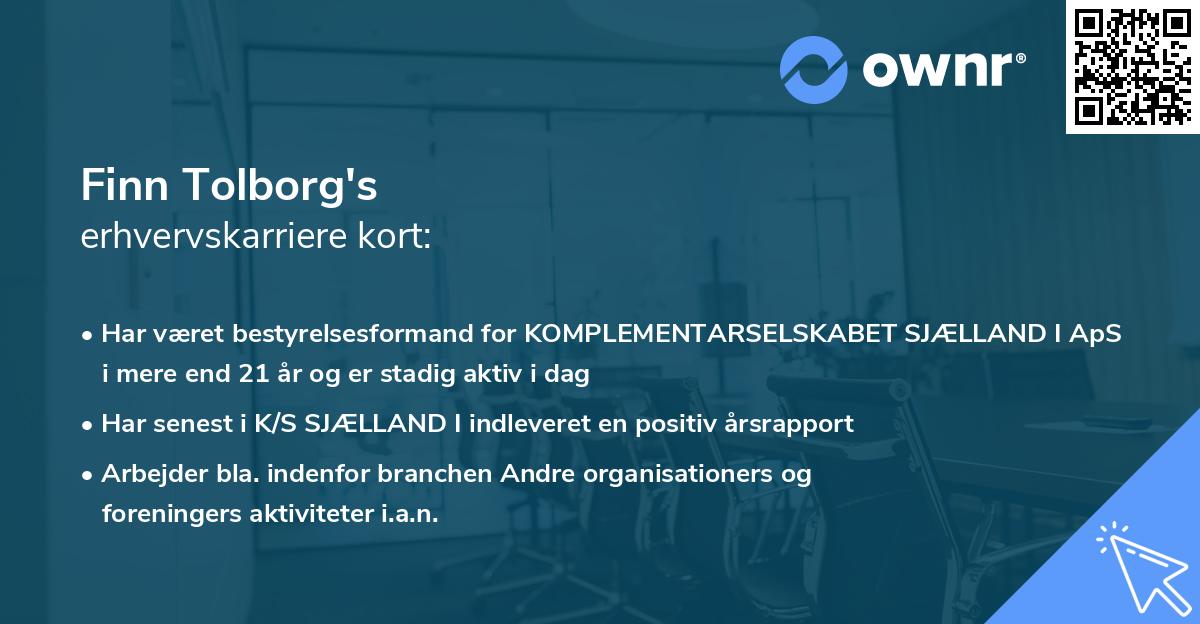 Finn Tolborg's erhvervskarriere kort