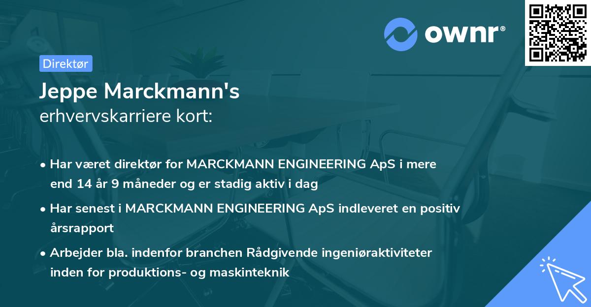 Jeppe Marckmann's erhvervskarriere kort